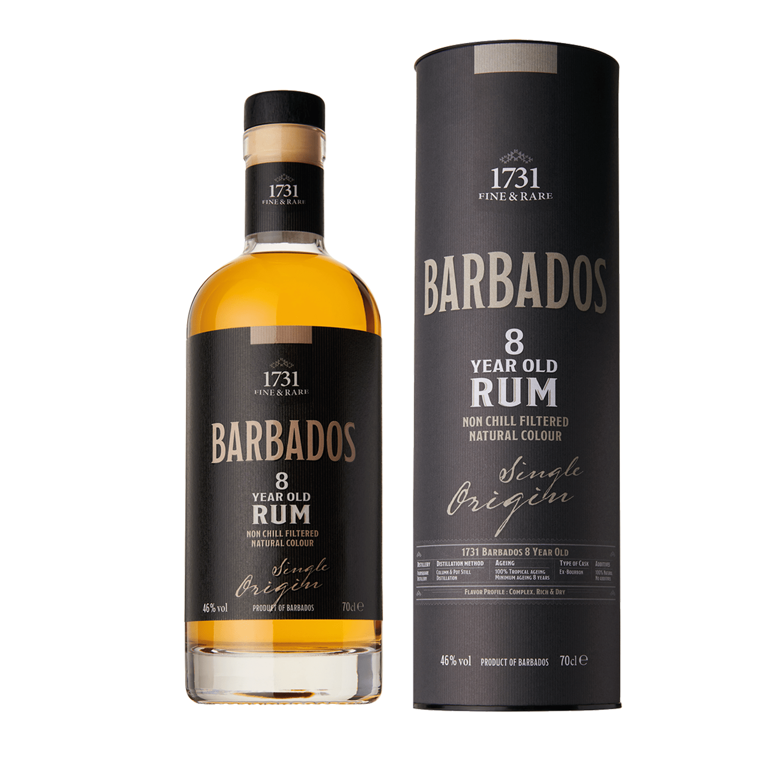 1731 Barbados 8YO Rum 46% 0,7l (dárková tuba) koupíte na Alko90.cz