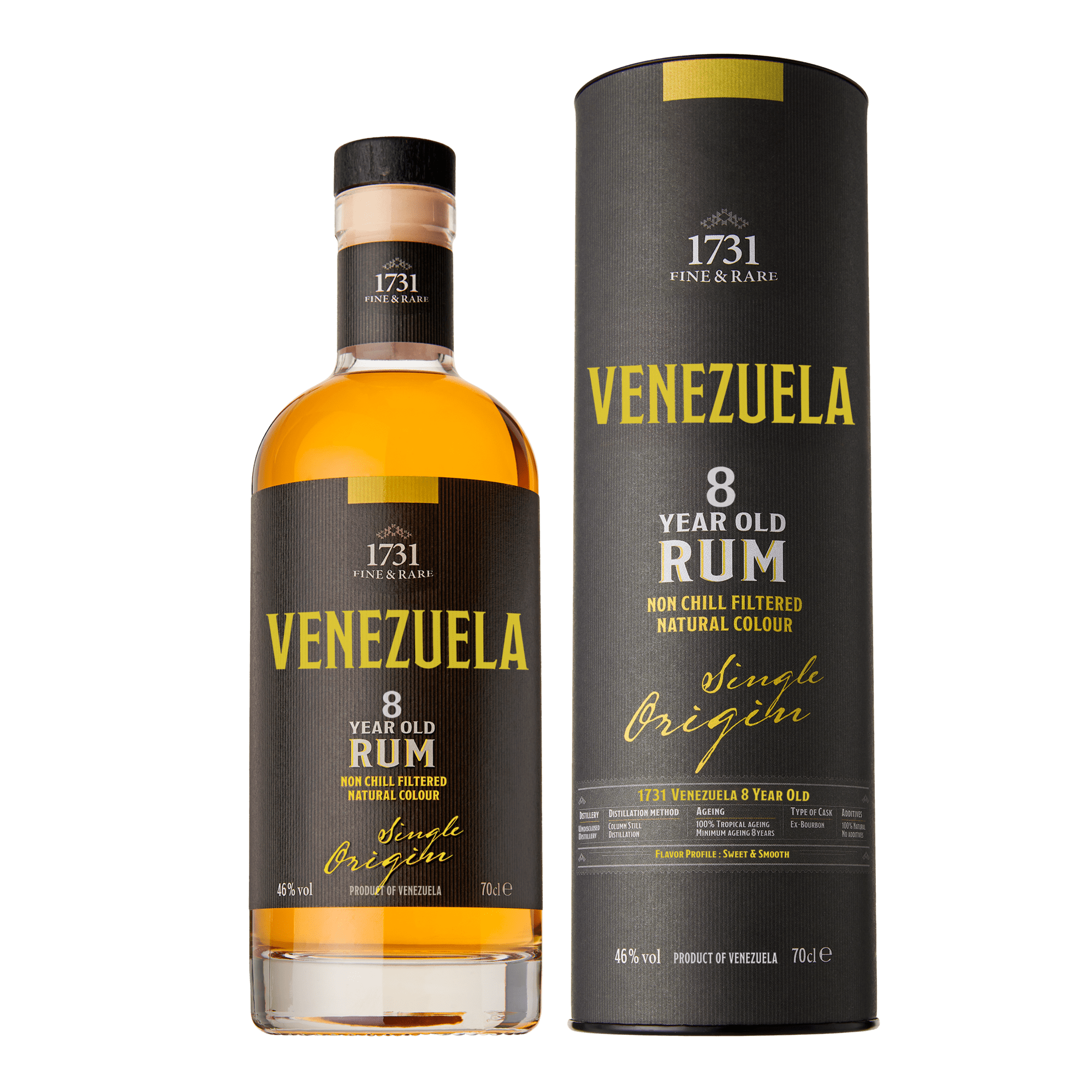 1731 Venezuela 8YO Rum 46% 0,7l (dárková tuba) koupíte na Alko90.cz